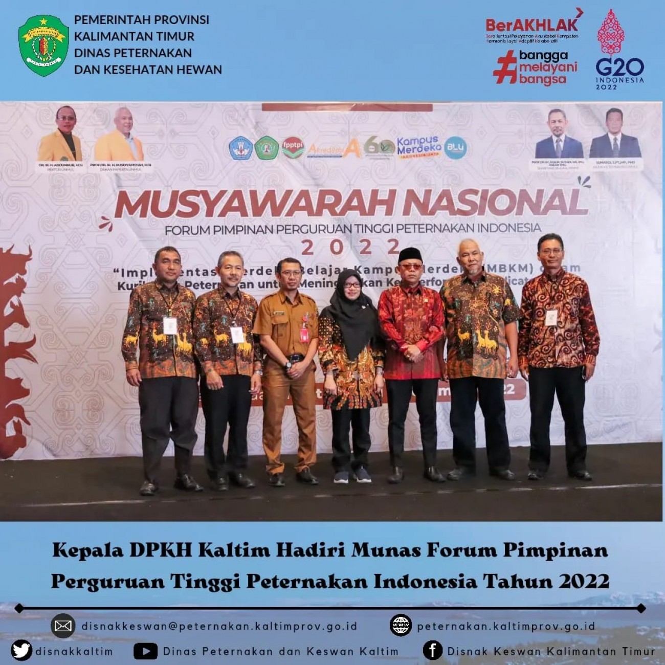 Kepala DPKH Kaltim Hadiri Munas Forum Pimpinan Perguruan Tinggi Peternakan Indonesia Tahun 2022