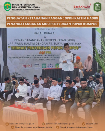 Penguatan Ketahanan Pangan : DPKH Kaltim Hadiri Penandatanganan MOU Penyediaan Pupuk Kompos