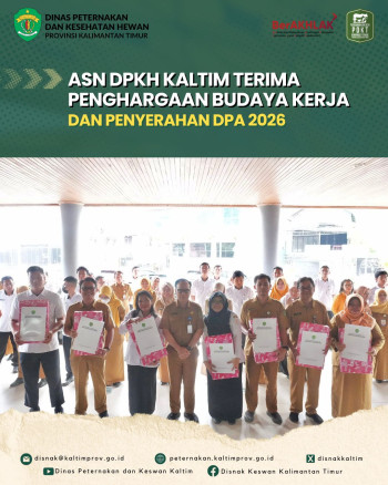 ASN DPKH Kaltim Terima Penghargaan Budaya Kerja dan Penyerahan DPA 2026