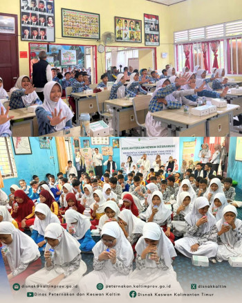 DPKH Kaltim Dorong Kebiasaan Makan Daging, Telur, dan Minum Susu pada Anak Sekolah