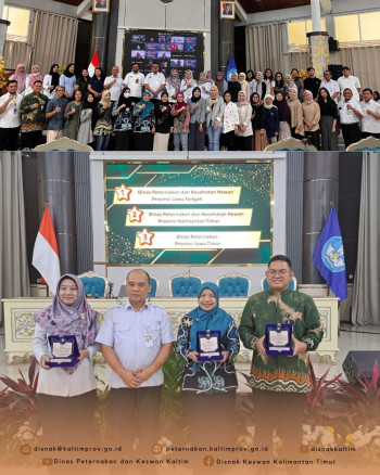 DPKH Kaltim Raih Penghargaan Terbaik 2 Pengawasan Obat Hewan Daerah Terbanyak