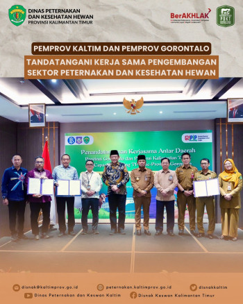 Pemprov Kaltim dan Pemprov Gorontalo Tanda TanganI Kerja Sama Pengembangan Sektor Peternakan dan Kesehatan Hewan
