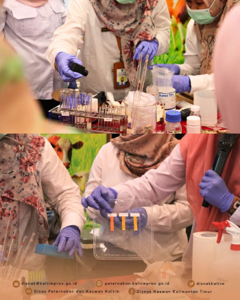 DPKH Lakukan Demo Pengujian dan Pelayanan Gratis Uji Sampel Pangan Asal Hewan (PAH) di Kaltim Expo Tahun 2025